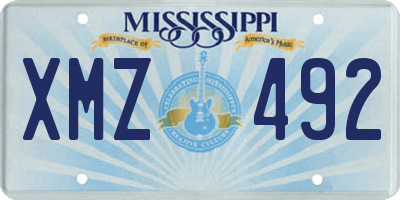 MS license plate XMZ492