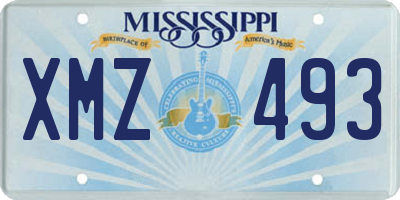 MS license plate XMZ493