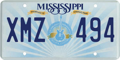 MS license plate XMZ494