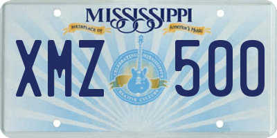MS license plate XMZ500