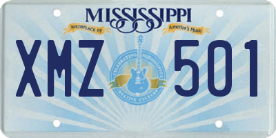 MS license plate XMZ501
