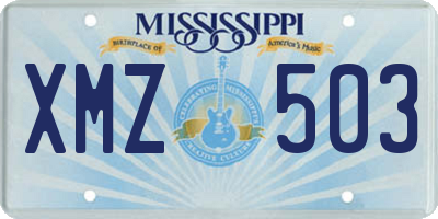 MS license plate XMZ503