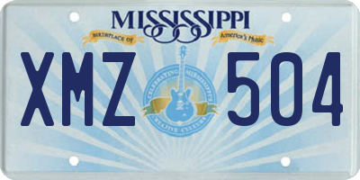 MS license plate XMZ504