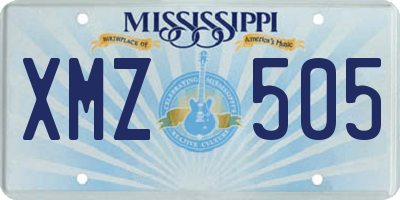 MS license plate XMZ505