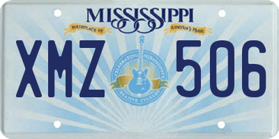 MS license plate XMZ506