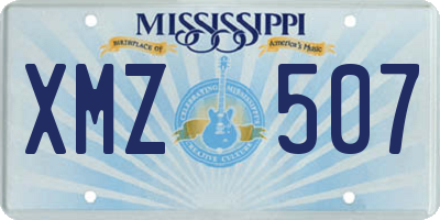 MS license plate XMZ507