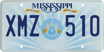 MS license plate XMZ510