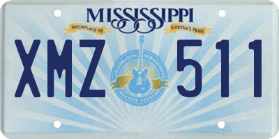 MS license plate XMZ511