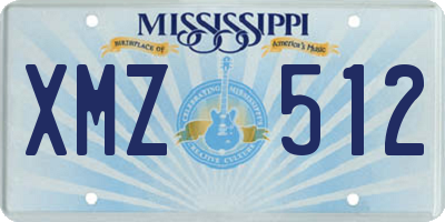 MS license plate XMZ512