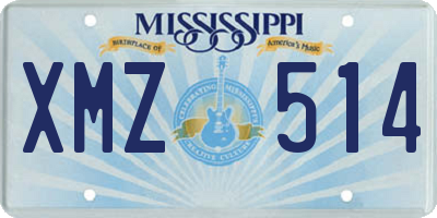 MS license plate XMZ514