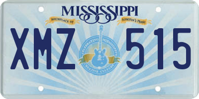 MS license plate XMZ515