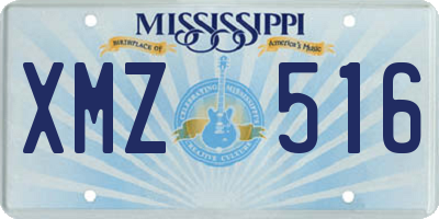 MS license plate XMZ516