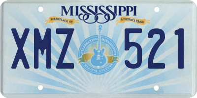 MS license plate XMZ521
