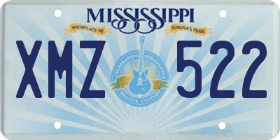 MS license plate XMZ522