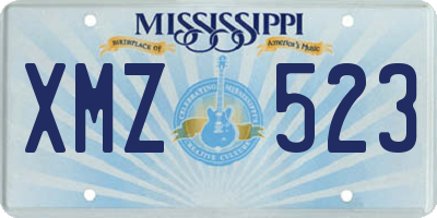 MS license plate XMZ523