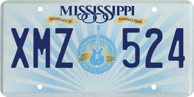 MS license plate XMZ524