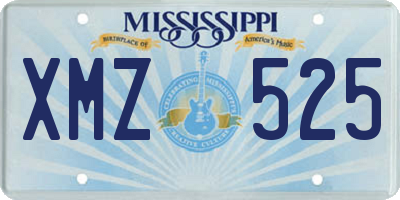 MS license plate XMZ525