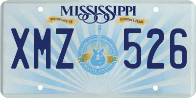 MS license plate XMZ526