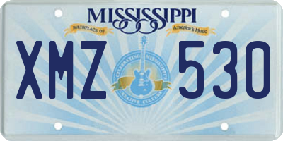 MS license plate XMZ530
