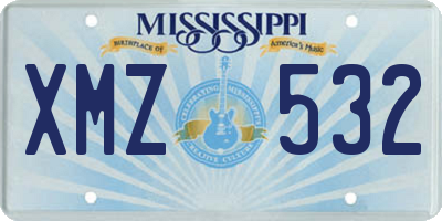MS license plate XMZ532