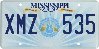 MS license plate XMZ535