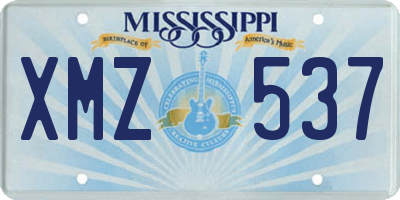MS license plate XMZ537