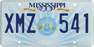 MS license plate XMZ541