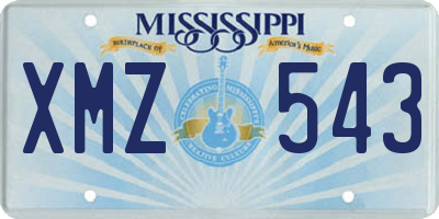MS license plate XMZ543