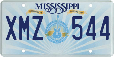 MS license plate XMZ544
