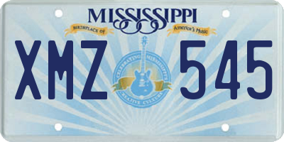 MS license plate XMZ545