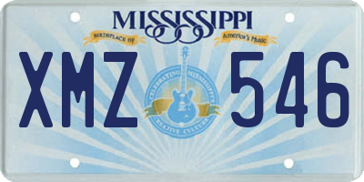 MS license plate XMZ546