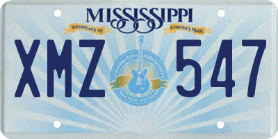 MS license plate XMZ547
