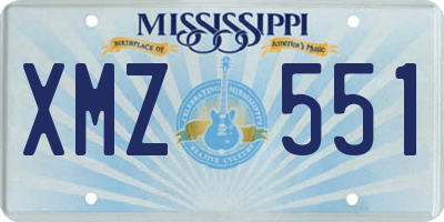 MS license plate XMZ551