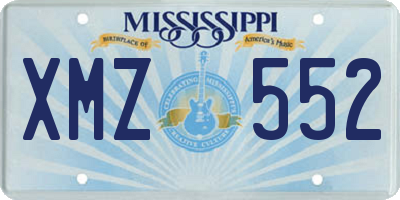 MS license plate XMZ552
