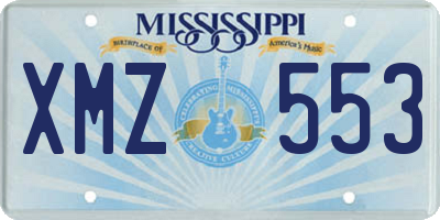 MS license plate XMZ553
