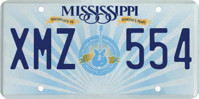 MS license plate XMZ554