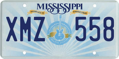 MS license plate XMZ558