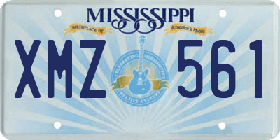MS license plate XMZ561