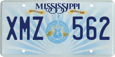 MS license plate XMZ562