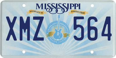 MS license plate XMZ564