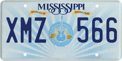 MS license plate XMZ566