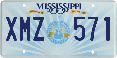 MS license plate XMZ571