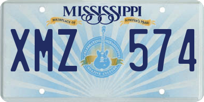 MS license plate XMZ574
