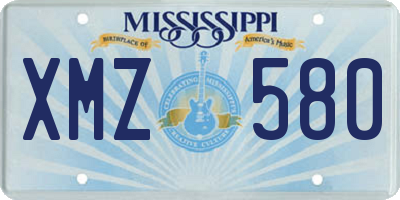 MS license plate XMZ580