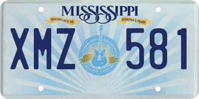 MS license plate XMZ581