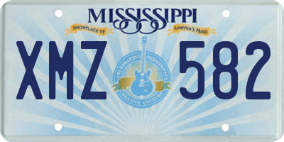 MS license plate XMZ582
