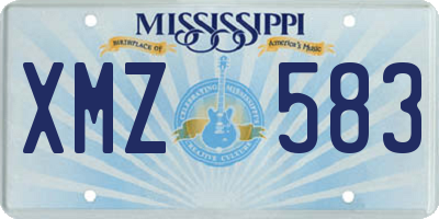 MS license plate XMZ583