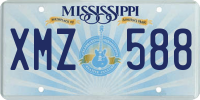 MS license plate XMZ588