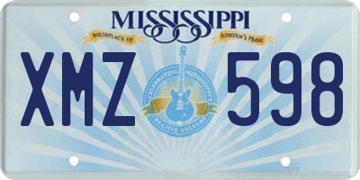 MS license plate XMZ598