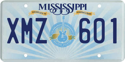 MS license plate XMZ601